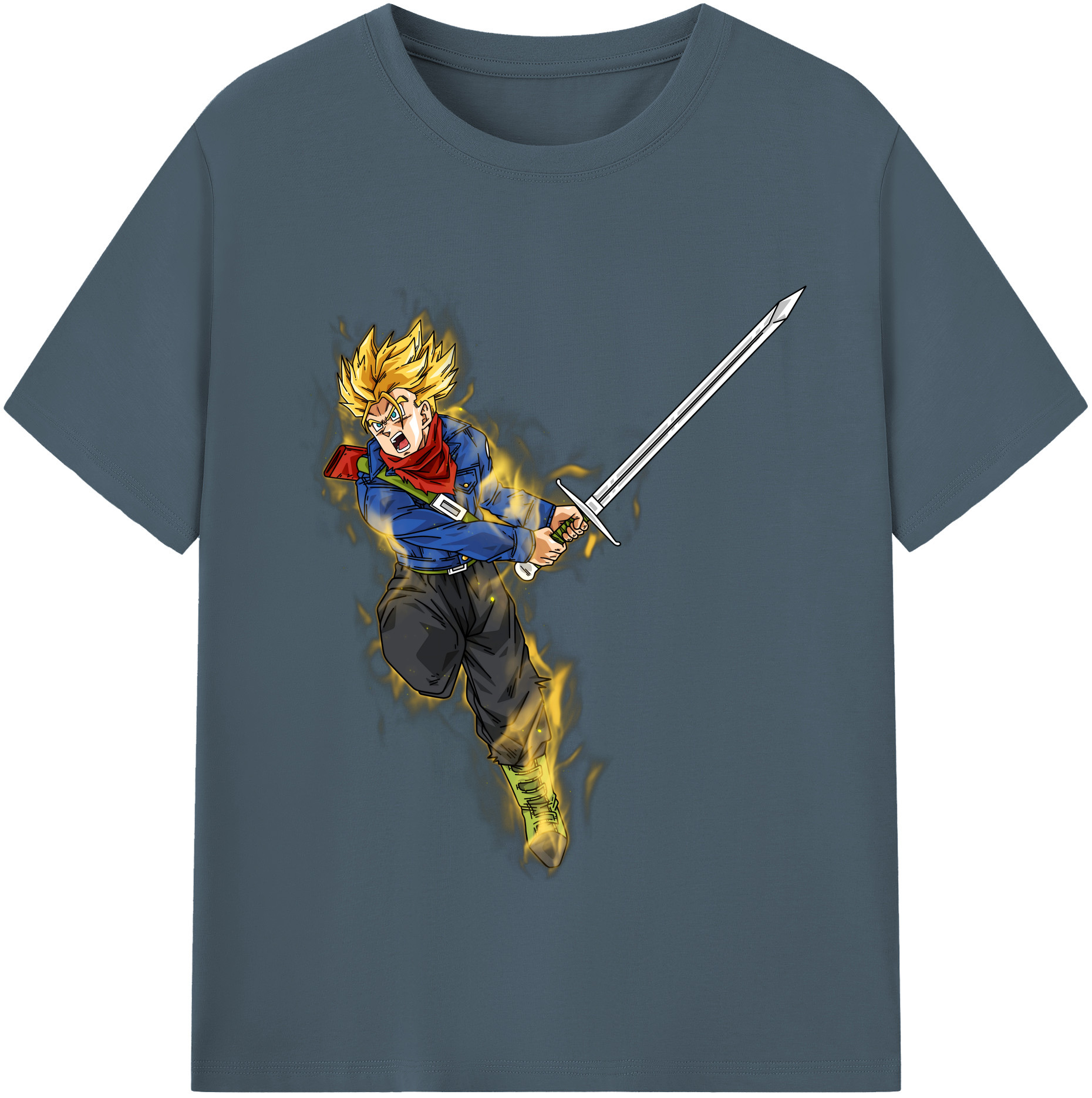 （画像用） ドラゴンボール トランクス（Torankusu）DRAGON BALL Trunks 綿100％半袖Tシャツ（フロントプリント）